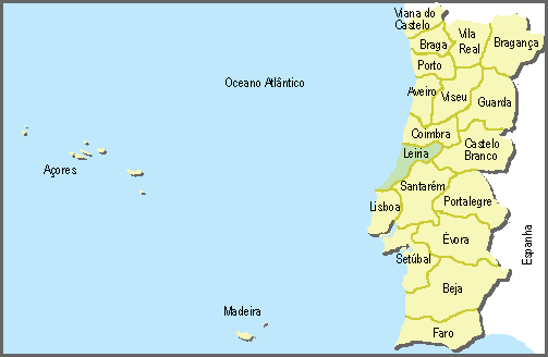 Localização do distrito de Leiria